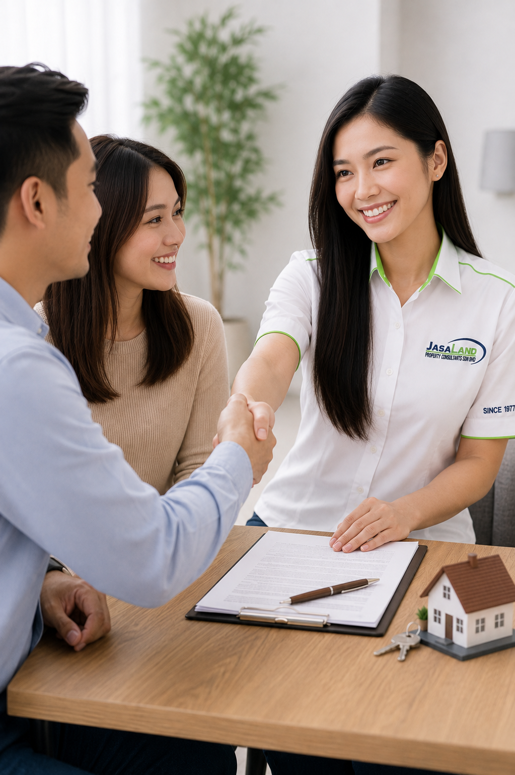 Jasaland property agent welcoming prospective clients